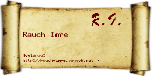 Rauch Imre névjegykártya